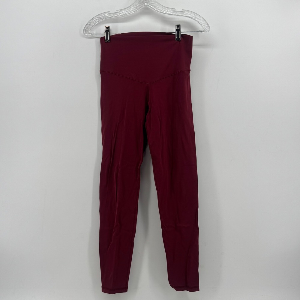 Aerie Chill Play Move Burgundy High Waisted V-Seam Leggings Womens Size Medium